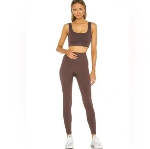 SET Active Pants - SET Active 2 Piece Brown Leggings and Crop Top Set X REVOLVE